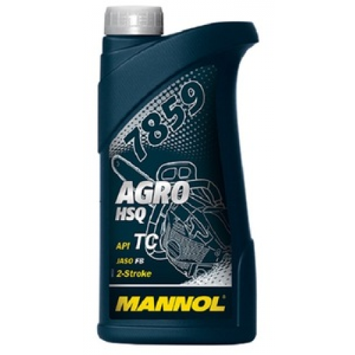 Масло моторное для садовой техники MANNOL 1л синтетика 7859 Agro HSQ API TC 2T