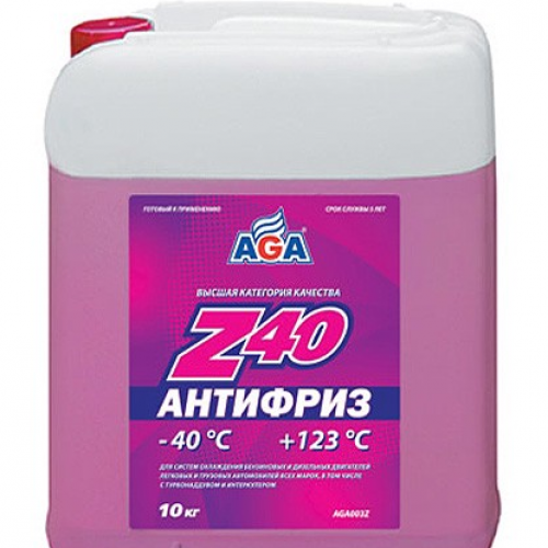 Антифриз AGA Z-40 готовый -40C красный 10 кг