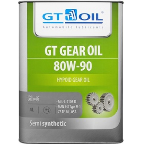 Масло трансмиссионное 80W90 GT OIL 4л синтетика GT GEAR Oil GL-5