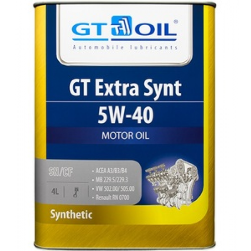Масло моторное 5W40 GT OIL 4л синтетика GT Extra Synt