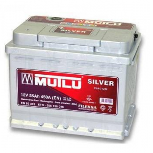 Аккумулятор MUTLU CALCIUM SILVER 55 A/ч SMF55565 242x175x190 EN450