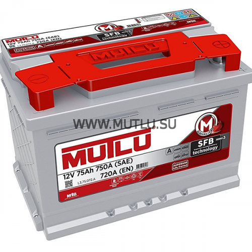 Аккумулятор MUTLU CALCIUM SILVER 75 A/ч обратная SMF57512 278x175x190 EN720
