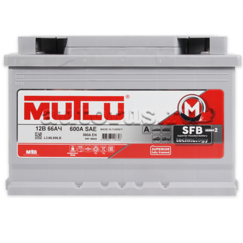 Аккумулятор MUTLU CALCIUM SILVER 66 A/ч обратная SMF56638 278x175x190 EN560