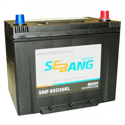 Аккумулятор SEBANG 80 А/ч SMF 85D26KL обратная 260x175x225 EN670