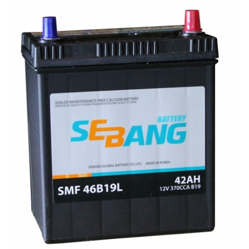 Аккумулятор SEBANG 42 А/ч SMF 46B19L обратная 187x127x226 EN370 высокий тонк кл 