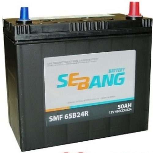 Аккумулятор SEBANG 50 А/ч SMF 65B24L обратная 238x129x225 EN480 высокий тонк кл 