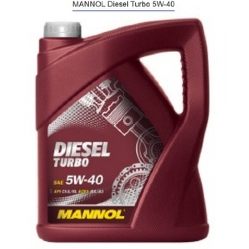 Масло моторное 5W40 MANNOL 5л синтетика Diesel Turbo CI-4/SL, B4/A3